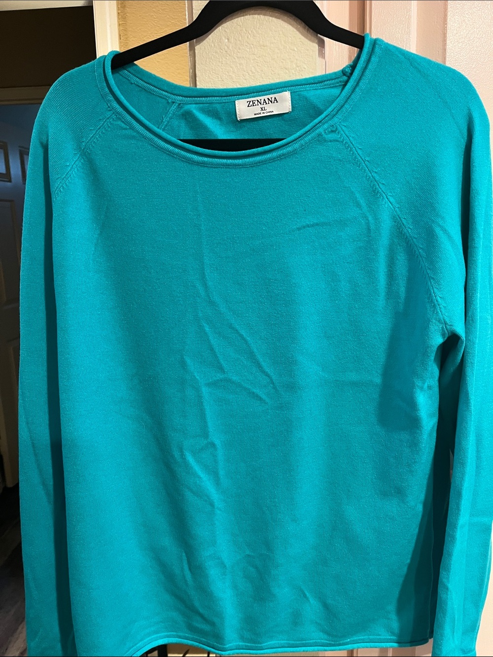 Zenana Outfitters Teal Crew Neck Sweater NWOT